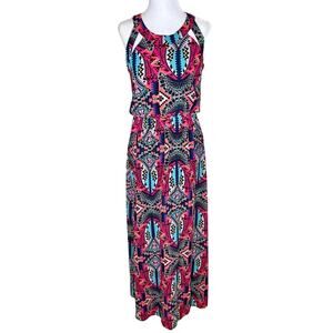 Xhilaration Aztec Maxi Dress Cutouts Small